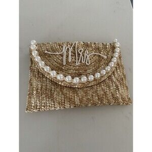 "Mrs" clutch straw - bride, shower, wedding, bachelorette or anniversary